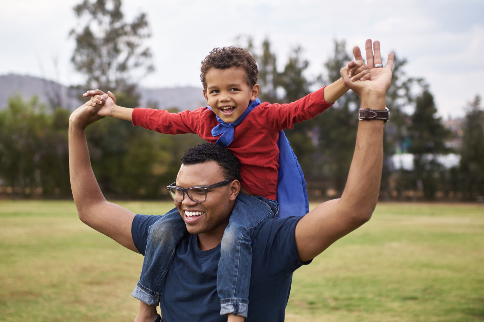 Father playing with kid