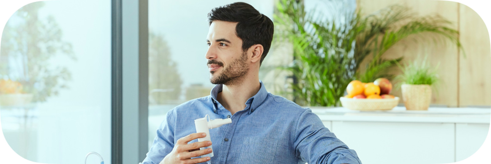 Man holding nebulizer