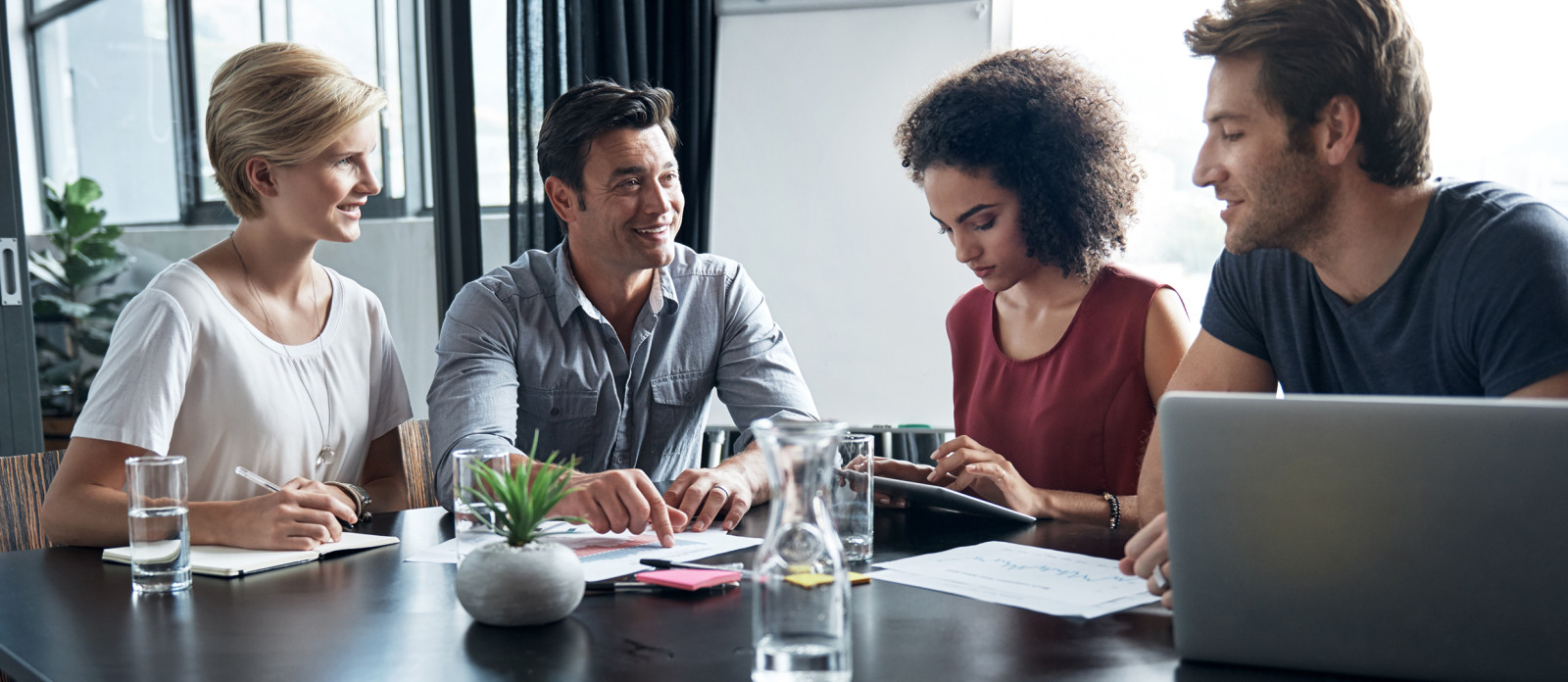 People sitting at desk working