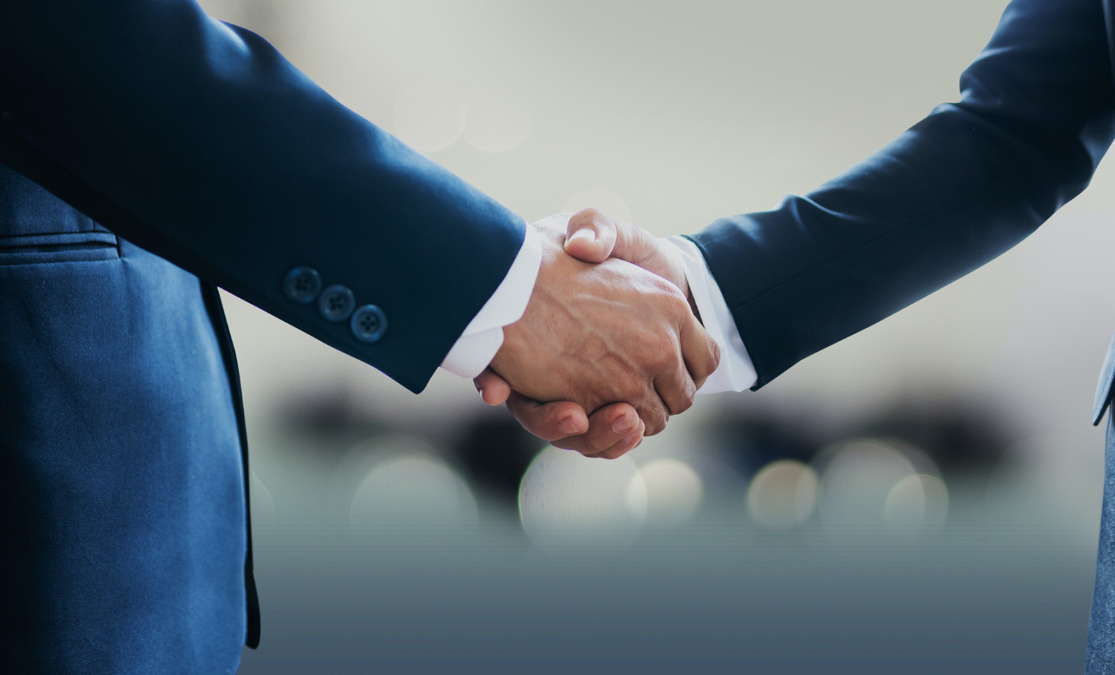 Executive shaking hands