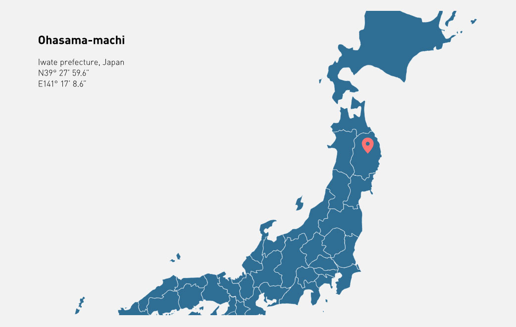Ohasama Study: Map of Ohasama-machi in Iwate prefecture