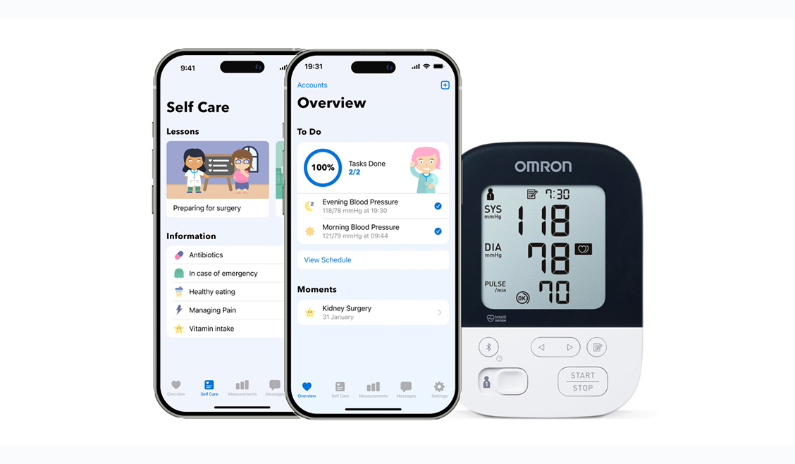 Luscii app with OMRON device